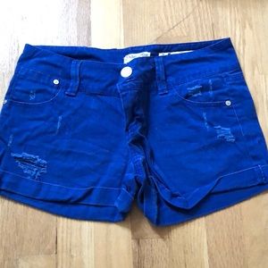 Bright blue shorts